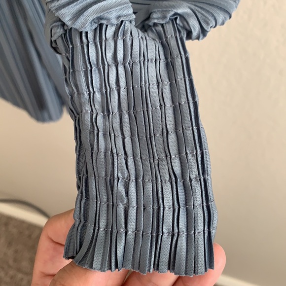 TOPSHOP V-NECK LONG SLEEVE WRAP MIDI DRESS - Picture 5 of 6